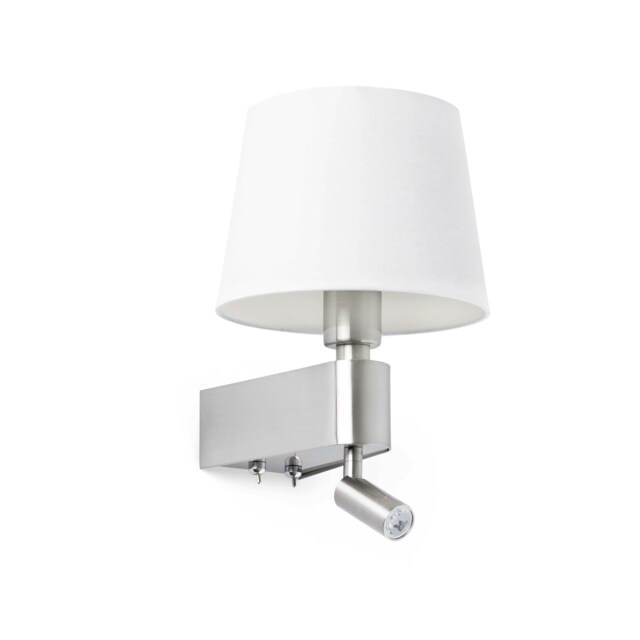 Room 1 Light Indoor Wall Light Reading Lamp White, Satin Nickel, E27