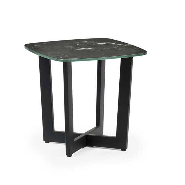 Helios Lamp Table in Black Marble Effect