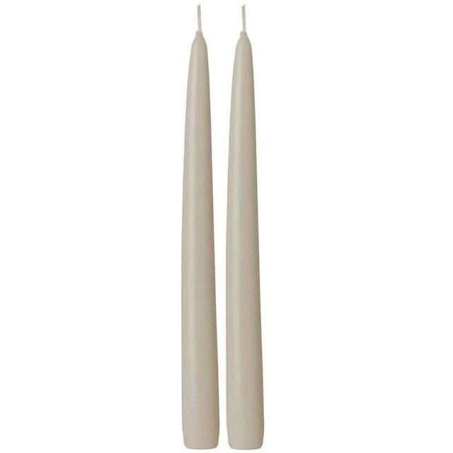 IHR Taper Candle Pair Solid Coloured Unscented Linen