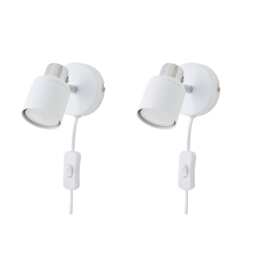ValueLights Benton Pair of Single White Indoor Wall Spotlight White