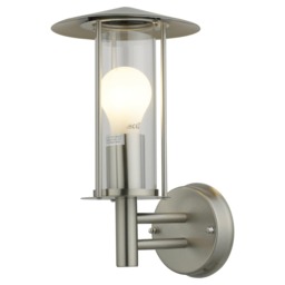 Treviso - Brushed Stainless Steel Outdoor Wall Light Grey Clear 1