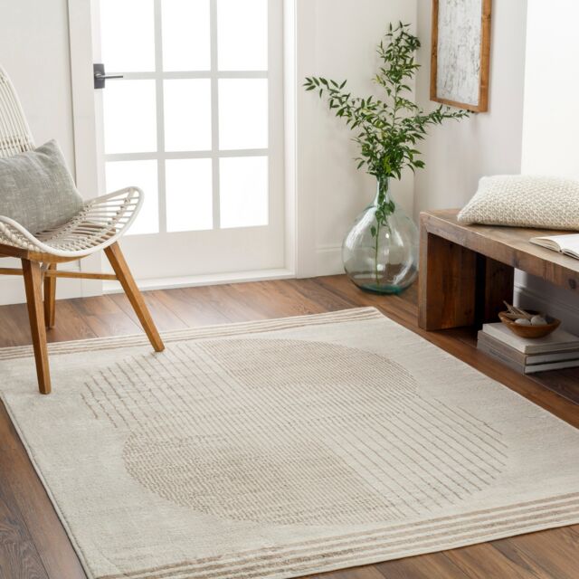 LIVABLISS Floransa-Geometric Modern Rug 160 x 215 cm Brown Grey Blue