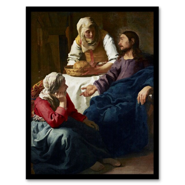 Vermeer Framed Wall Art Print Christ in the House of Martha and Mary Home Décor