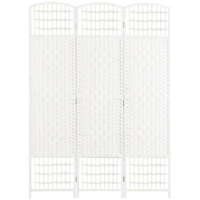 HOMCOM 3 Panel Folding Room Divider, Freestanding Privacy Screen, White