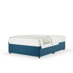 Neptune Spring Blue Plush Velvet Divan Set King Size