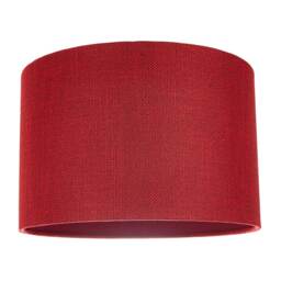 Contemporary and Sleek Red Plain Natural Linen Fabric Drum Lamp Shade 60w Max Red Red 1
