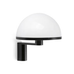 Dome Wall Lamp Satin Black, Gloss White Shade E27