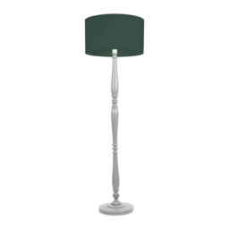 ValueLights Victoria Grey Wood Floor Lamp Green Shade Grey Green