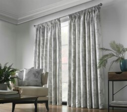 Fij Pencil Pleat Taped Lined Curtains - 229cm x 274cm - Silver