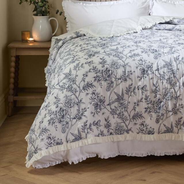 Wylder Hermione Ruffled Cotton Floral Bedspread