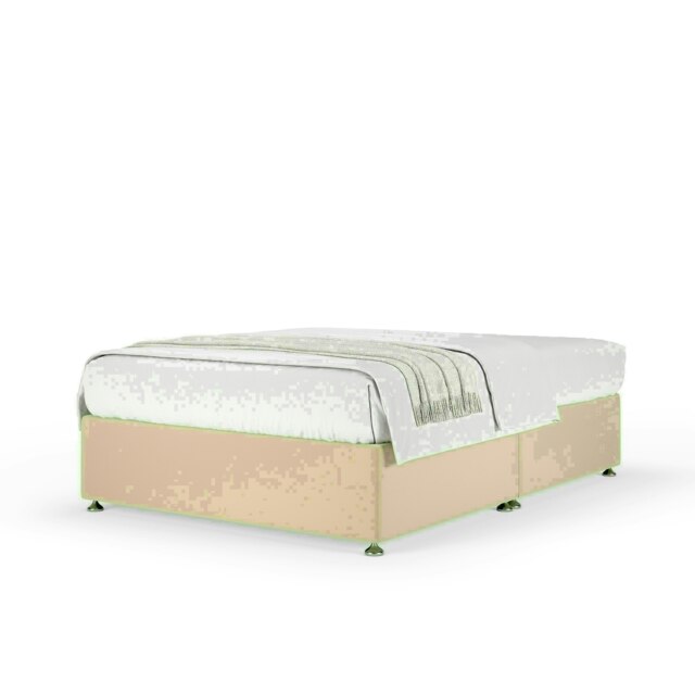 Natural Plush Velvet No Drawer Divan Base Super King
