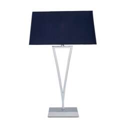 Pagazzi Lizzie Chrome & Navy Touch Table Lamp