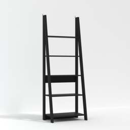 Tiva Ladder Bookcase - MDF - L38.6 x W64 x H175.4 cm - Black Black