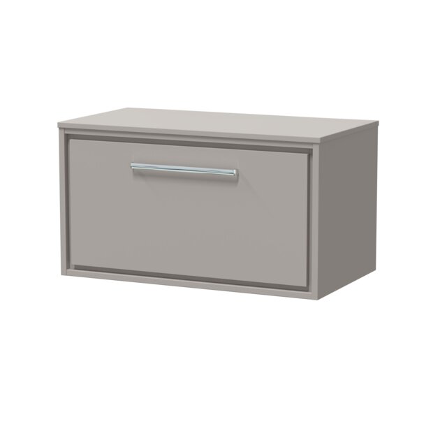 Balterley Framed Design Wall Hung Single Drawer Vanity with Worktop Grey Pebble Grey 449 x 805 x 460mm