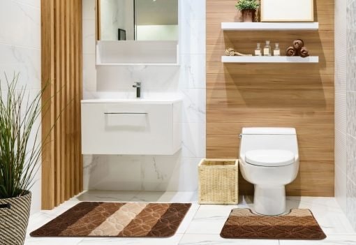Miami Bath Mat Set in White