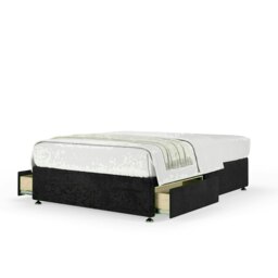 Black Naples Velvet 2 Drawer Divan Base King Size