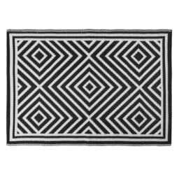 JVL Lightweight Reversible Outdoor Rug – Tile Pattern, Plastic Woven, 120 x 170 cm