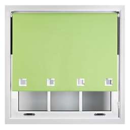 FURNISHED Blackout Roller Blinds with Large Square Eyelets Made to Measure Window Shade Green Lime (W) 60cm x (L) 165cm