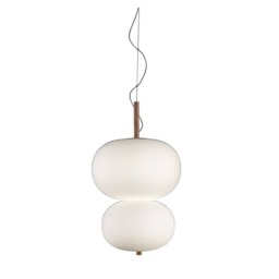 Ilargi LED Globe Ceiling Pendant Matt White Light Ash Phase Cut Dimming 39.5cm 3195lm 2700K