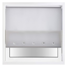 FURNISHED Daylight Roller Blinds with Square Eyelets & Metal Fittings for Homes and Offices Grey Grey (W) 90cm x (L) 165cm