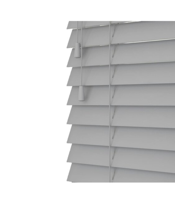 40cm Pebble Grey Wooden Venetian Blinds With Strings (130cm drop) Grey Grey