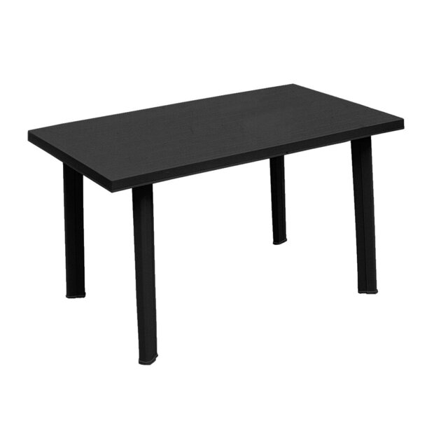 Large Summer Weather Proof Plastic Rectangle Table Garden Patio Dining Furniture Black Anthracite