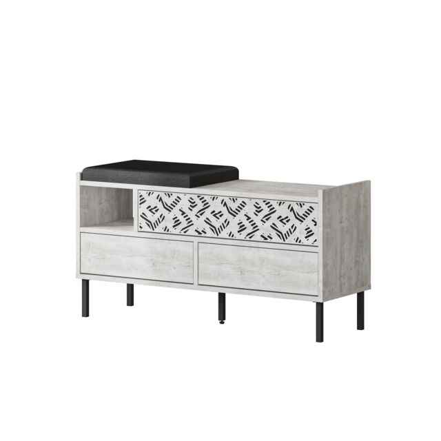 Decortie Heaton Shoe Storage Bench 111x37x56.5cm Ancient White