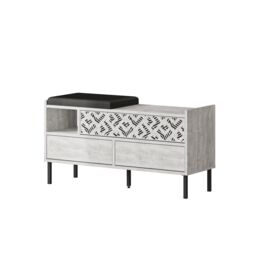 Decortie Heaton Shoe Storage Bench 111x37x56.5cm Ancient White