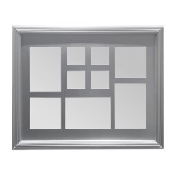 Silver 9 Photo Multi Photo Frame,Bedroom Display Piece,Polyresin Image Holder,Wall Frame With Hanging Hooks Silver One Size