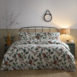 Dalby Robins Holly Soft Easy Care Bed Linen Bedding Duvet Cover Quilt Set With Pillow Case Blue Single