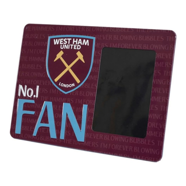 West Ham United FC No. 1 Fan Metal Embossed Photo Frame - Claret/Sky Blue/Yellow - One Size