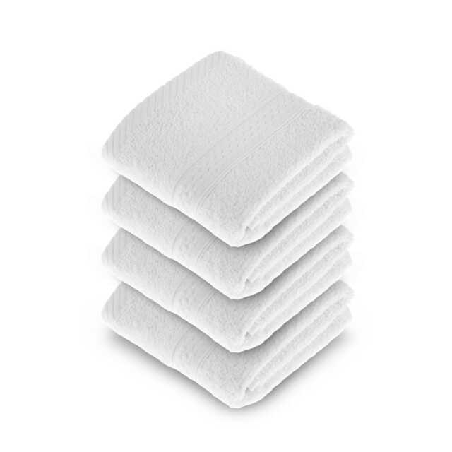Homescapes Turkish Cotton White Face Cloth - Set of 4