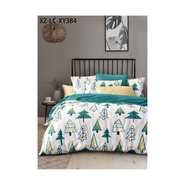 Ezysleep Christmas Tree Printed Duvet Set Luxurious Cover and Pillowcases Modern Multi