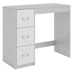 3-Drawer Wooden Desk and Dressing Table - Multi-Functional, 79.5x93x40 cm Grey Cool Grey & White 22.5 x 43.5 x 98.5 1