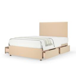 Memory Maestro Memory Foam Natural Plush Velvet 4 Drawer Divan Set And Valencia Headboard Super King