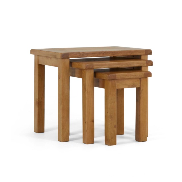 Zelah Oak Nest of Tables - Set of 3 By Roseland Furniture