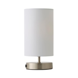 ValueLights Francis Chrome Touch Table Lamp White Shade & Bulb White