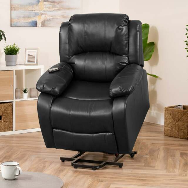 Northfield Dual Motor Massage Heat Riser Recliner Chair - Black