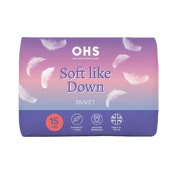 OHS Soft Filled Anti-Allergy 15 Tog Quilted Duvet, Double - White