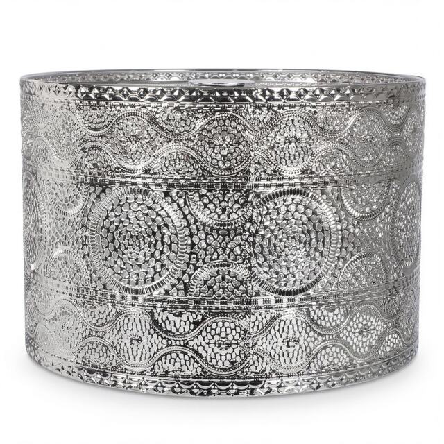 Emitto Ceiling Light Shade Moroccan Style Silver Chrome Pendant Shade Lamp Decor