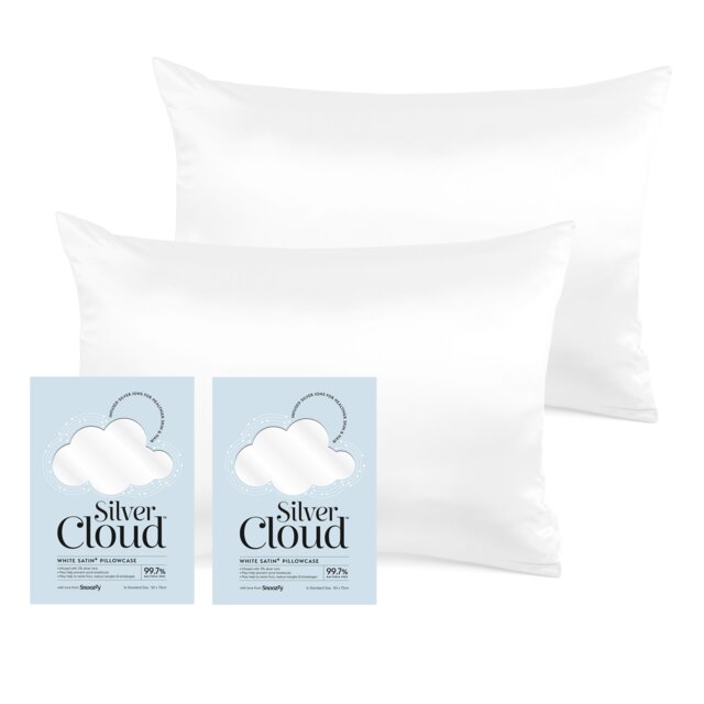 Silver Cloud Silver Ion Infused Satin Pillowcase White - Twinpack