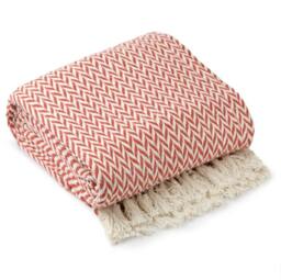 "Chevron Collection Recycled Cotton Throw in Orange (50"" x 60"")"