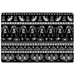 Heiroglyphs On Black Rug Multi