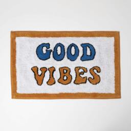 Homescapes Orange Good Vibes Bath Mat Cotton - 50 x 80 cm
