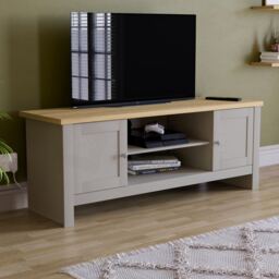 Vida Designs Arlington 2 Door TV Unit Shaker Entertainment Storage, Grey & Oak Grey Grey & Oak 1
