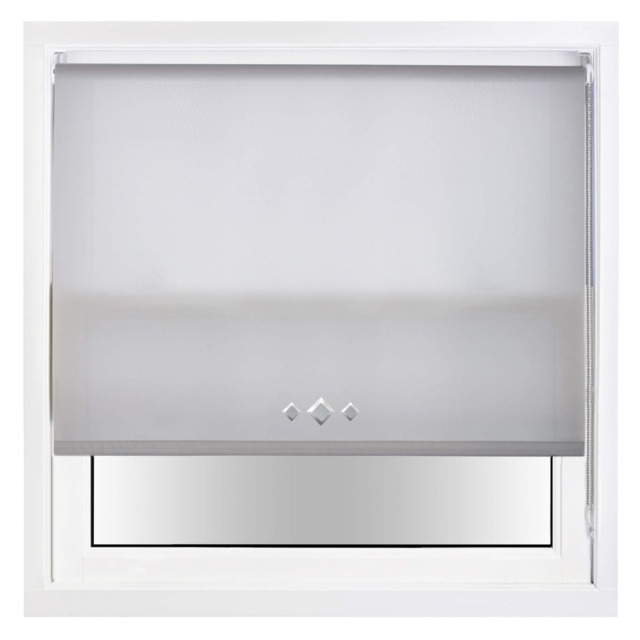 FURNISHED Daylight Trimmable Roller Blinds with Triple Diamond Eyelets and Metal Fittings Grey Grey (W) 150cm x (L) 210cm