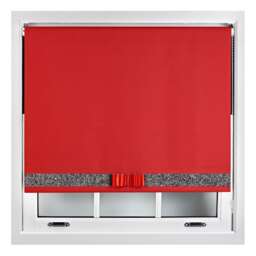 FURNISHED Blackout Roller Blind with Black Glitter Trim and Red Bow Trimmable Window Shade Red Red (W) 175cm x (L) 165cm