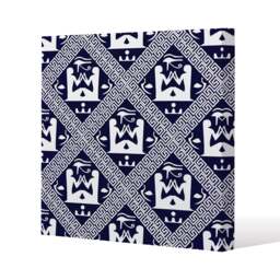 Egyptian Hieroglyphs in Navy (Canvas Print) / 46 x 46 x 4cm Multi