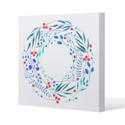 Blue Decorative Reath (Canvas Print) / 90 x 90 x 4cm Multi