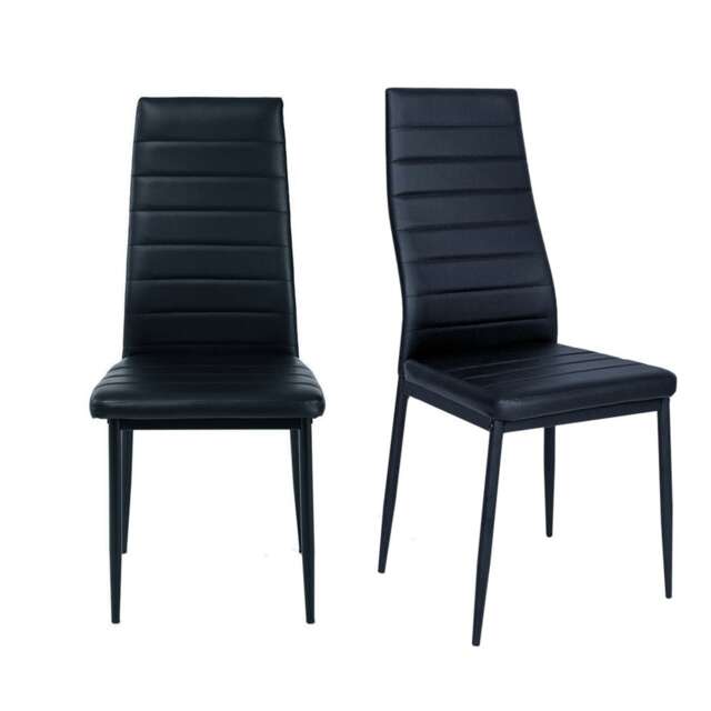 Living and Home Dining Chairs Set of 2, Modern Faux Leather High Back Chairs